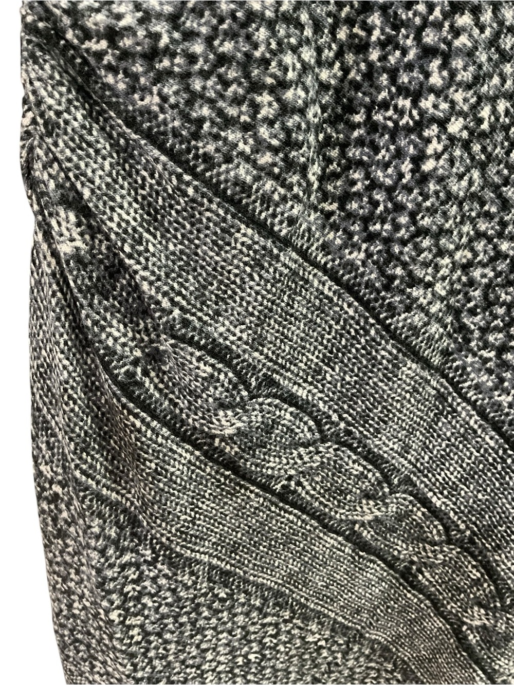 Vintage Caché Bodycon Sweater Dress Black White Cable Knit Long Sleeve L Made US - Picture 13 of 16